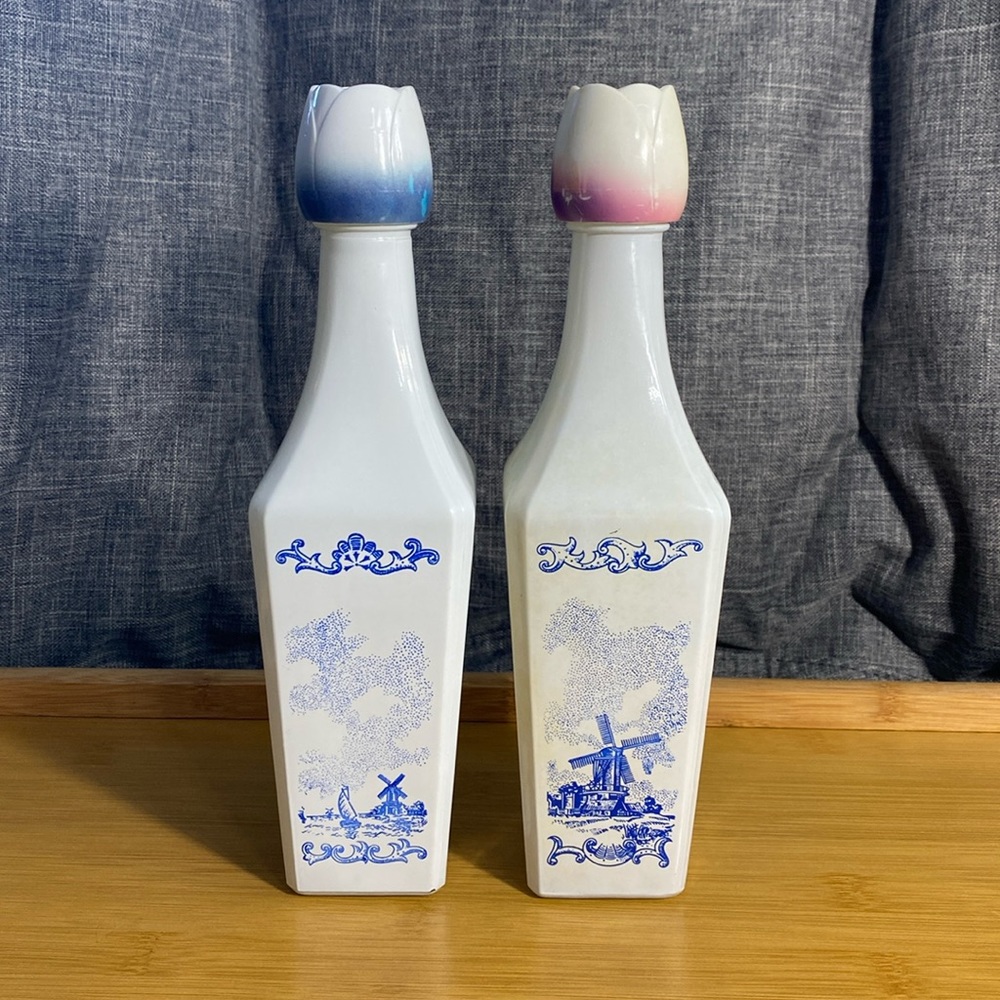 Vintage Dutch Glass Liquor Bottles